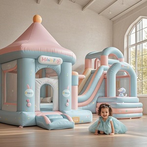 Casa inflable colorida para niños pequeños, castillo hinchable con soplador para niños, producto inflable para patio trasero - Product Image 2