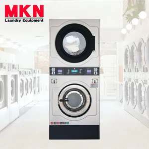 China MKN Marke Gewerbliche Waschmaschine 15kg Kapazität Stapel trockner und Waschmaschine für Waschsalon in Deutschland