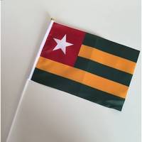 Drapeaux à agiter à la main personnalisés de tous les pays, 14x21cm et autres tailles, 100% polyester, impression numérique double face, vente en gros à bas prix