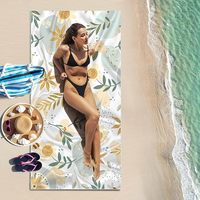 Serviette de plage en microfibre personnalisée avec logo imprimé double face, sans sable, séchage rapide, pour la natation estivale