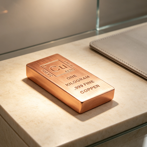 Barre de cuivre pur 99,9 % TG 1000g, forme carrée, longueur 103 mm, gravée au laser, pour investissement - Product Image 1