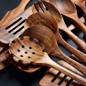 12 Peralatan Masak Kayu dari Kayu Jati Alami, Spatula Kayu untuk Memasak - Product Image 6