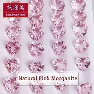 Heart Shape 5.0mm ~ 10.0mm VS Good Quality Medium Pink Color gemstone gold jewelry gem wholesale price Natural Pink Morganite