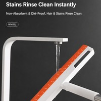 Nettoyeur de vitres télescopique avec lame en caoutchouc haute résistance, sans traces d'eau, pour nettoyer les murs de douche en verre