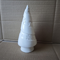 Décoration d'intérieur nordique, éco-responsable, moderne, en céramique, arbre de Noël lumineux à LED, figurine artisanale, jouets pour la famille et les amis