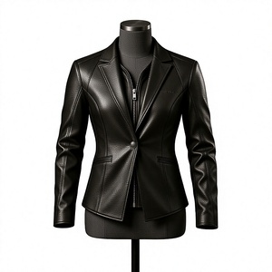 Unisex Black Leather Slim Fit Turn-Down Collar Single Button <b>Jacket</b> <b>Racing</b> Biker <b>Jacket</b> Custom Leather Riding <b>Jacket</b> Wholesale - Product Image 1