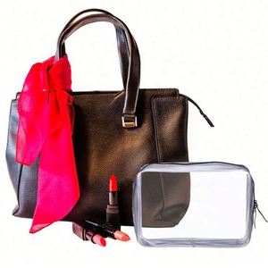 Personalized Logo Women Large Capacity <b>Transparent</b> PVC Soft Handle for <b>Makeup</b> Cosmetic <b>Bag</b> with Zipper - Product Image 5