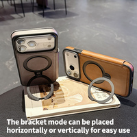 Étui de téléphone à support magnétique en cuir de luxe pour iPhone 17 Air 16 Pro Max 15 14 13 12 11 Pro étui de téléphone à béquille