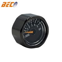 Factory Supply 19mm High Pressure air Pump Paintball Black Metal Pressure Gauge 5000psi Mini Pressure Gauge with 1/8 NPT Thread