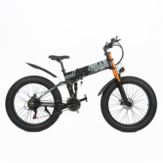 45km Range Fat Tire Portable Folding Electric Bike 1000w 500w Lithium Battery 7 Speed E-Bike 26inch