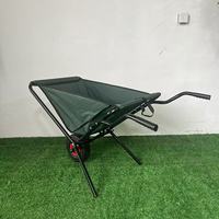 Chariot utilitaire pliable à une roue, chariot de jardin à cadre en fer, chariot à feuilles, chariot à main pour le nettoyage des parcs et des routes