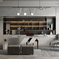 Salle d'étude moderne verte, mobilier de bureau à domicile personnalisé pour toute la maison, bureau réglable, armoire, personnalisation du mobilier