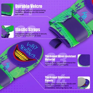 Guantes de Béisbol al por Mayor para Corredor, Manopla Juvenil para Deslizamiento en Bases y Protector de Mano para Softball, Diseño Joker en Verde y Morado - Product Image 4