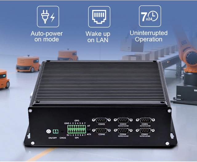 Linux Embedded Industrial PC Intel I5 8305G I7 8705G 6 Serial Ports Expansion 4G 5G Fan Industrial Computer with DC 9-36V