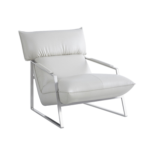 Poltrona Individual de Couro Moderna e Confortável para Sala de Estar - Mobiliário para Casa - Product Image 4