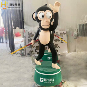 Escultura de Mono de Dibujos Animados Jiahua, Figura de Fibra de Vidrio Hecha a Mano para Decoración de Centros Comerciales y Jardines de Infancia - Product Image 1
