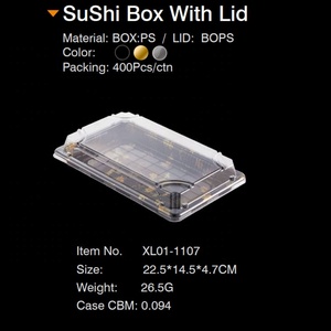 กล่องบรรจุภัณฑ์ซูชิสีดำบริสุทธิ์จากโรงงานกล่องบรรจุปลา<span class=keywords><strong>แซลมอน</strong></span>ซาซิมิบรรจุกลับบ้าน - Product Image 2