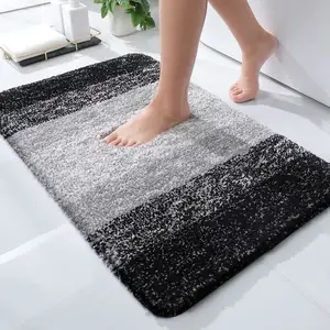 Yiwu Allo Super Soft Plush Shaggy Absorbent Bath Mats Non Slip Mat Alfombra Bathroom Rugs