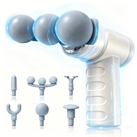 Pistolet de massage musculaire portable mini rechargeable en PVC avec 6+ têtes de massage et batterie de 1000-1200 mAh