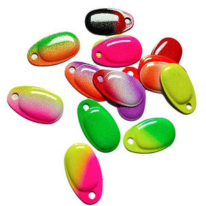 Cucharas de metal liso de cobre y níquel de 25 mm y 1 g, palas giratorias para pesca, accesorios impresos para señuelos duros DIY, herramienta de pesca y manualidades. - Product Image 1