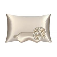 Ensemble de sommeil en soie végane, taie d'oreiller avec grand chouchou et masque pour les yeux pour les cheveux et la peau, kit essentiel de soin personnel en satin pour une routine nocturne