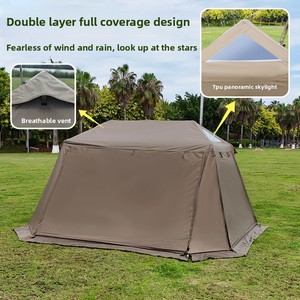 <span class=keywords><strong>Tenda</strong></span> da Campeggio Notturno <span class=keywords><strong>Nera</strong></span> con Configurazione TPU <span class=keywords><strong>e</strong></span> Porta per Camino, 8 Metri Quadrati di Spazio - Product Image 2