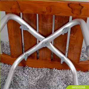 Silla de Ducha Ajustable Oldtree de Teca 43x34x36cm con Patas de Aleación de Aluminio para Ancianos, Discapacitados y Mujeres Embarazadas - Product Image 3
