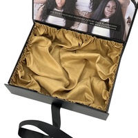 Offre Spéciale logo personnalisé cadeau de luxe perruque extension de cheveux emballage pliant boîte magnétique avec satin