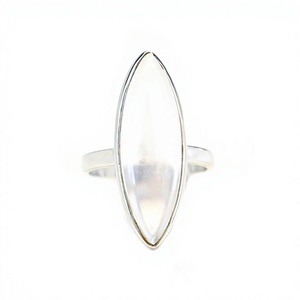 High Quality 925 Sterling Silver Solid Handmade 10x30mm Marquise Bezel Setting Crystal Hydro Quartz Vintage Third Party Ring - Product Image 1