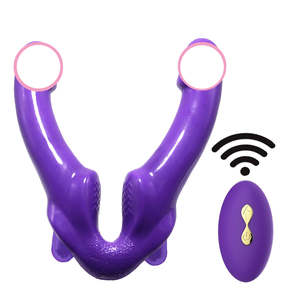 Vibromasseur <span class=keywords><strong>Dildo</strong></span> Kovida à double tête, vibromasseur strap-on pour femmes lesbiennes, vibromasseur à 10 vitesses, jouet sexuel <span class=keywords><strong>Dildo</strong></span> pour femmes lesbiennes - Product Image 1