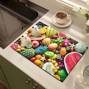 Diatomaceous đá thấm món ăn khô Mat cho nhà bếp truy cập cà phê nhà sản xuất nhà bếp cao su món ăn mat - Product Image 4