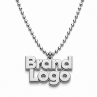 Collier personnalisé en acier inoxydable avec pendentif logo de marque pour hommes et femmes, vente en gros OEM ODM, bijoux personnalisés