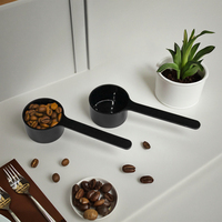 Cuillères doseuses en plastique noires pour café, cuillère à café à manche court pour poudre, thé, sucre, céréales, épices