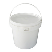 Seau à poisson rond en plastique blanc de 5 kg, de qualité alimentaire, réutilisable, incassable, avec couvercle et poignée, 5 litres, pour la fabrication d'eau