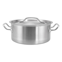 Vente flash - Casserole de cuisine de 8 L conforme aux normes européennes, petite casserole avec couvercle, en acier inoxydable, pour la cuisson en cuisine