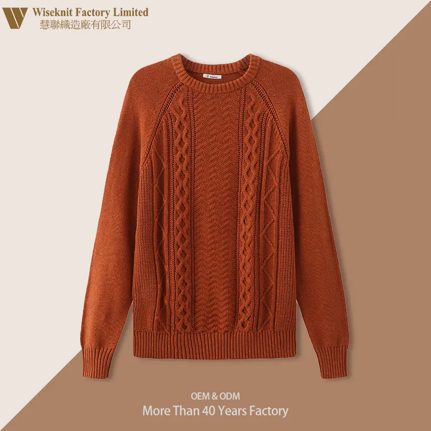 Street Style Baumwolle 7GG Warm Men Pullover Pullover O Neck Pullover mit Rundhals ausschnitt