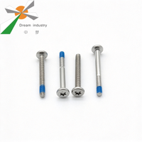 Sekrup SUS304 Torx T7 Ulir Sebagian Baja Tahan Karat Pasif dengan Lapisan Biru Pra-Applikasi, Pengencang Ulir Halus untuk Pendingin Cair