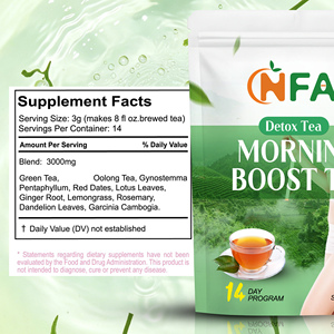 Detox Tea Morning Boost Green & Oolong Tea with Gynostemma & Moringa Promote Weight Loss Powder Not for Pregnant Women - Product Image 2