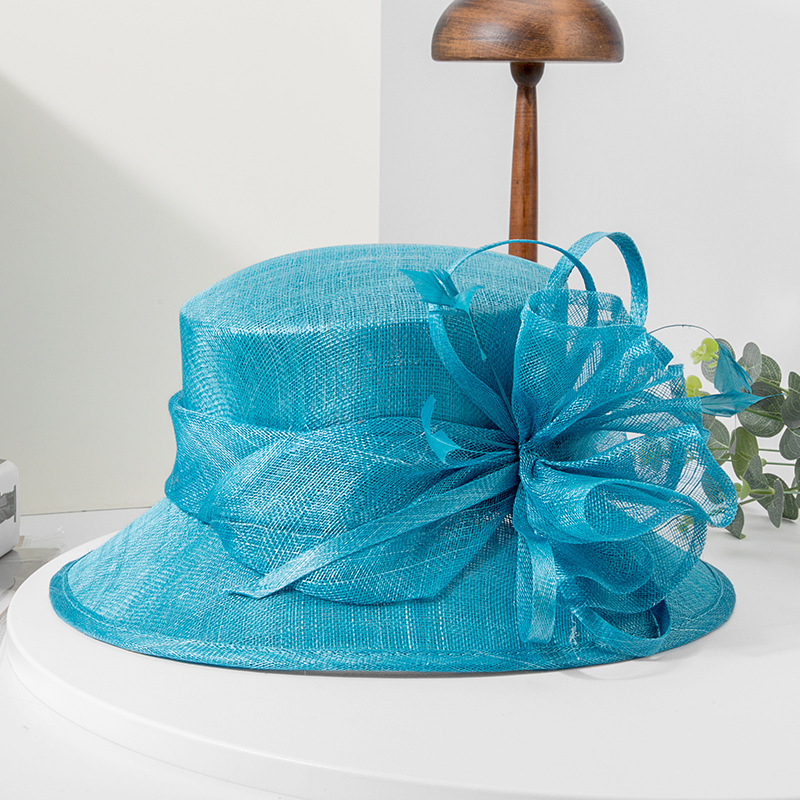 Fashion Women woman Blue Wide Brim Kentucky Derby Sinamay  display picture 1