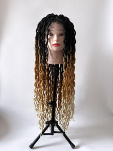 32 ''Long Goddess Faux Gypsy Locs Peluca prearrancada Pelucas trenzadas sin nudos de encaje doble completo con cabello de bebé - Product Image 3