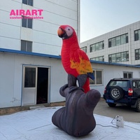 Ballon de perroquet gonflable rouge pour la publicité, modèle d'oiseau gonflable de haute qualité pour l'activité commerciale