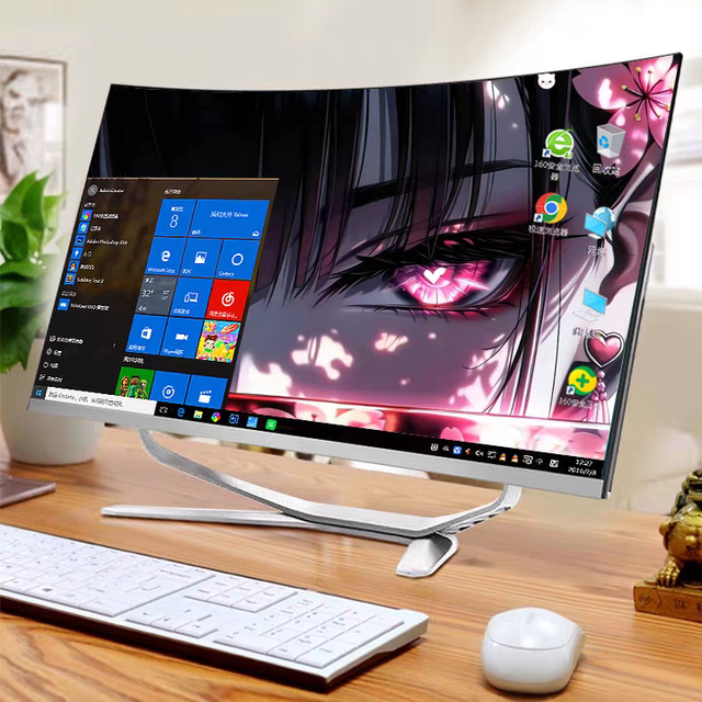 23.8" 27" Dual Core AIO Business Gaming Desktop Computer Barebone All One PC 8GB Memory Curved Screen Optional Core I3 I5 I7