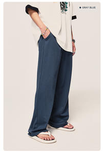 Wholesale Custom Logo Unisex Casual <strong>Joggers</strong> Women Wide <strong>Leg</strong> Pants French Terry Trousers <strong>Men</strong> Sweatpants - Product Image 4