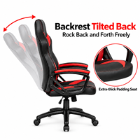 Chaise de bureau ergonomique de luxe contemporaine en cuir synthétique Anji, chaise de gamer réglable en hauteur