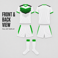 Seragam Sepak Bola Pria Bergaris Custom, Jersey Lengan Pendek Bahan Mesh Cepat Kering, Celana Pendek, Kaus Kaki untuk Pertandingan Tim Sepak Bola, OEM ODM, Pasokan Grosir