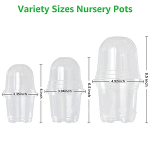 Pot de pépinière de plantes moderne avec <span class=keywords><strong>d</strong></span>ôme transparent Jardinière en plastique transparent avec trou de drainage Jardinière succulente Pot de <span class=keywords><strong>d</strong></span>épart de <span class=keywords><strong>graines</strong></span> - Product Image 2