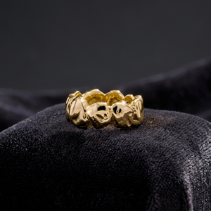 Modern 9K Gold Cluster <b>Ring</b> With 18K Gold Plated Finish Unisex Fashion Jewelry Daily Wear Gift Style - Product Image 3