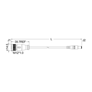 M12 5-poliger A-Code Buchsenstecker auf DC-Kabel - Product Image 2