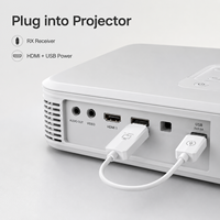 Kit Compacto Inalámbrico HD TX RX 1080P, Adaptador para Compartir Pantalla de Laptop/PC a TV, Monitor o Proyector