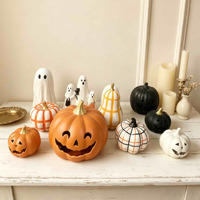 Ensemble de figurines en céramique Citrouille et Fantôme pour Halloween, Décoration de table mignonne et effrayante, Décoration d'automne pour fêtes à domicile, Vente en gros
